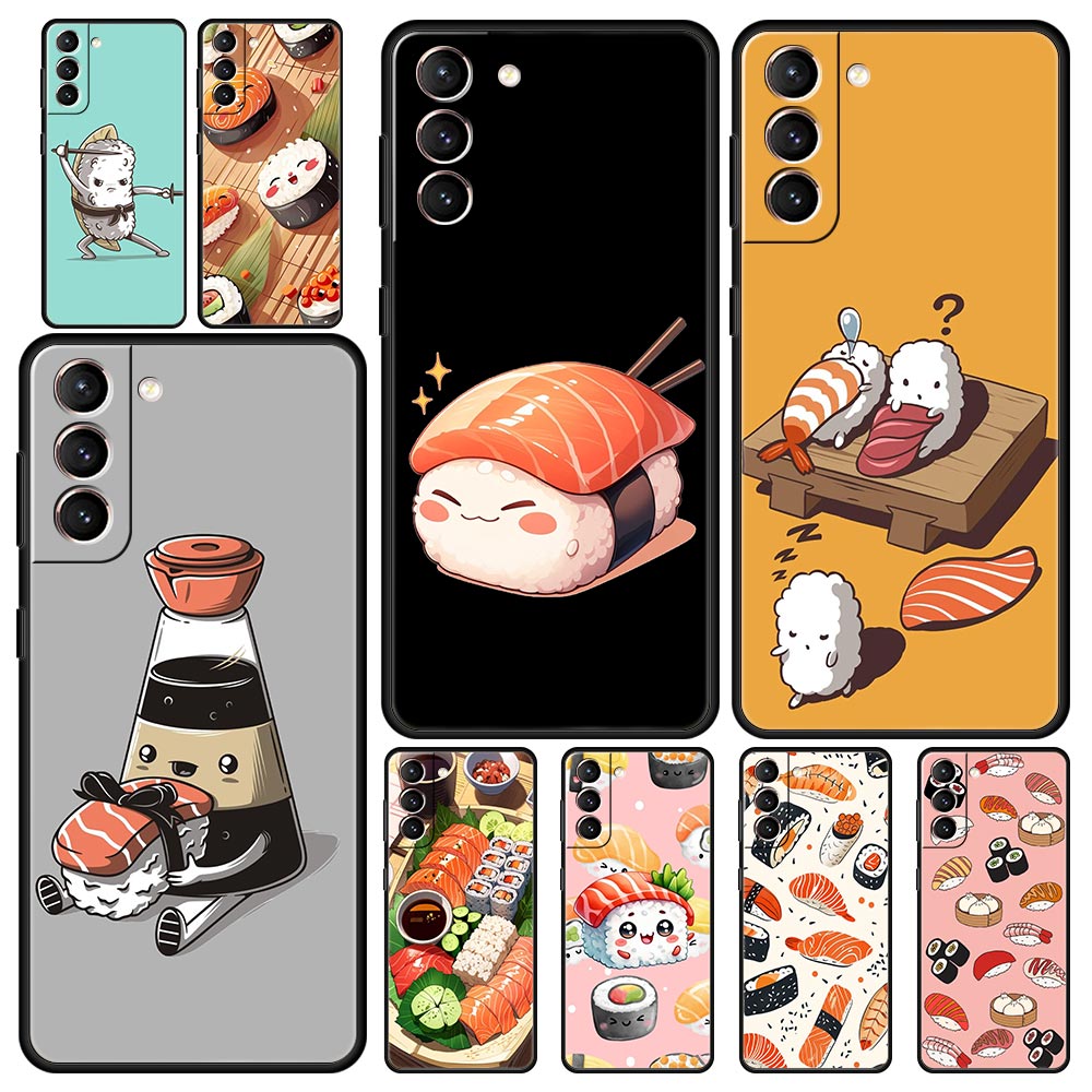 Samsung Galaxy S24 - かわいい漫画寿司柄スマホケース Samsung Galaxy S25 Edge S24