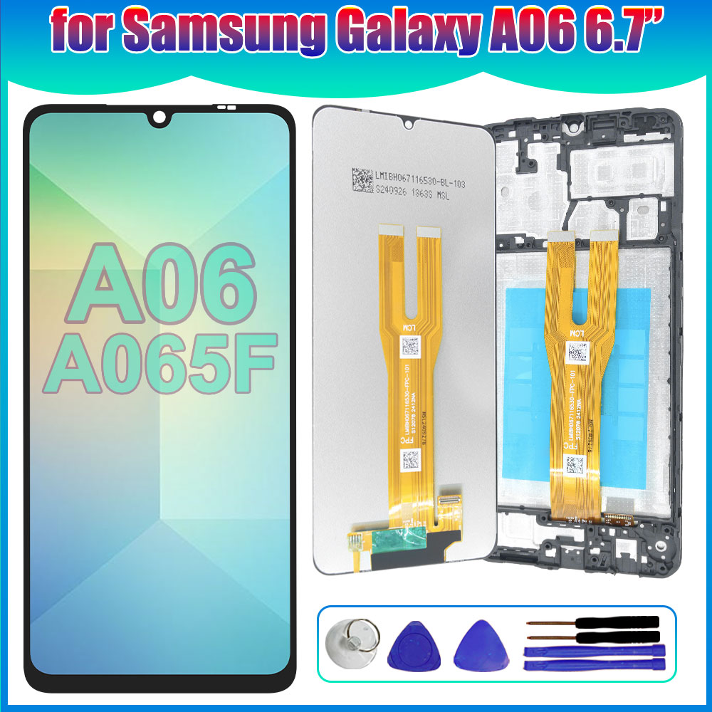 Phone Accessories Display Board - Samsung Galaxy A06 4G用LCDディスプレイ、タッチスクリーン、デジタイザー交換部品。Samsung A06 A065用。LCDスクリーンアセンブリ。