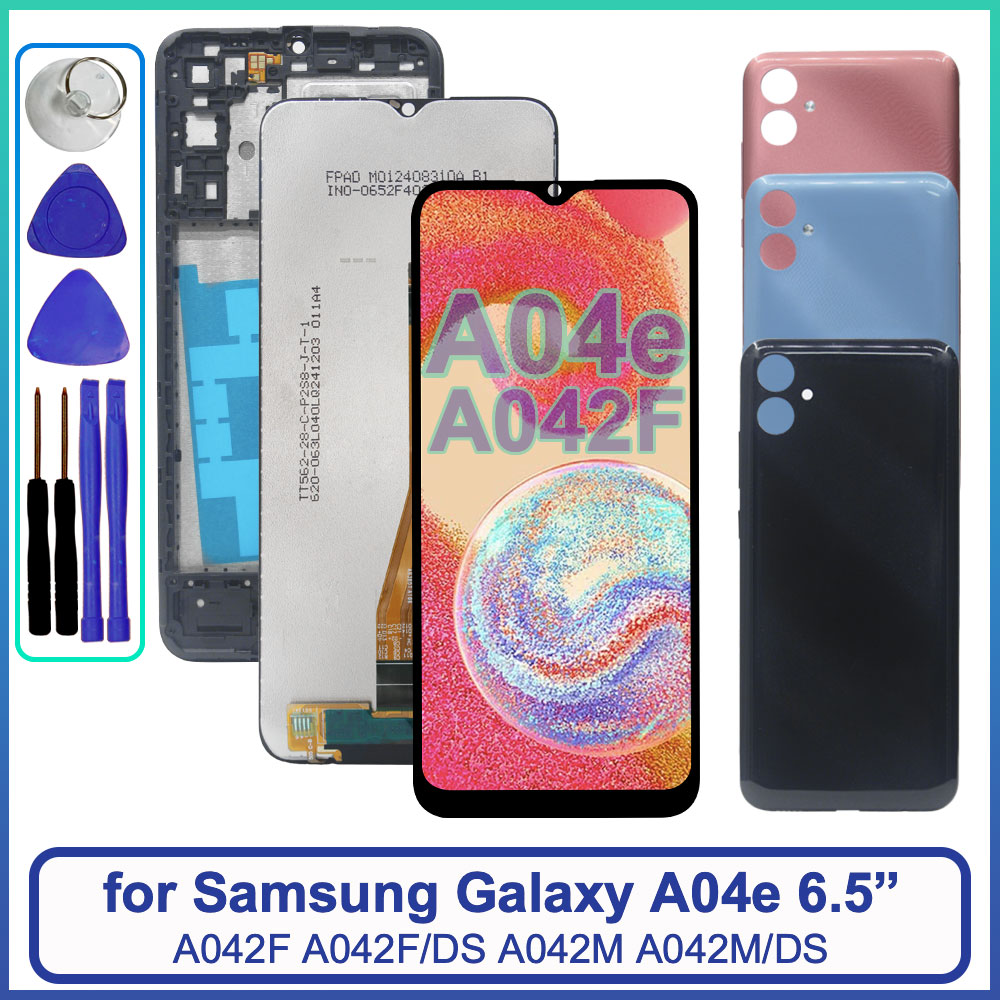 Phone Accessories Display Board - Samsung Galaxy A04e用 6.5インチLCDディスプレイ、タッチスクリーン、デジタイザーの交換用アセンブリ（Samsung A04e A042F