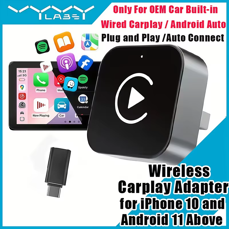 Phone Accessories Online - 2-in-1 ワイヤレスCarPlayアダプター プラグアンドプレイ iPhone 10 以降、Android