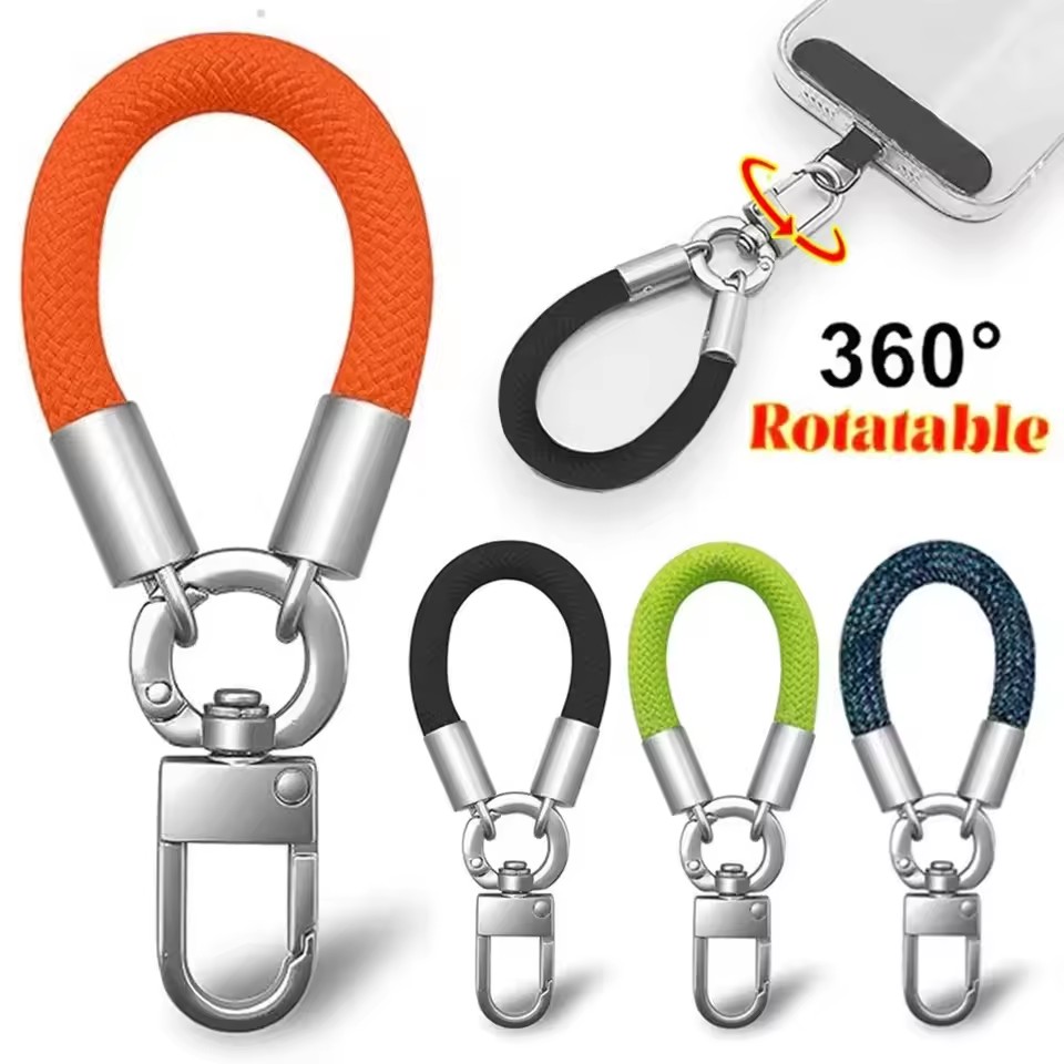 Phone Accessories And Gadget - 金属製スマホストラップガスケットパッチ回転式メタルバックル吊り下げスチールクリップカードコードタブ携帯電話アクセサリー