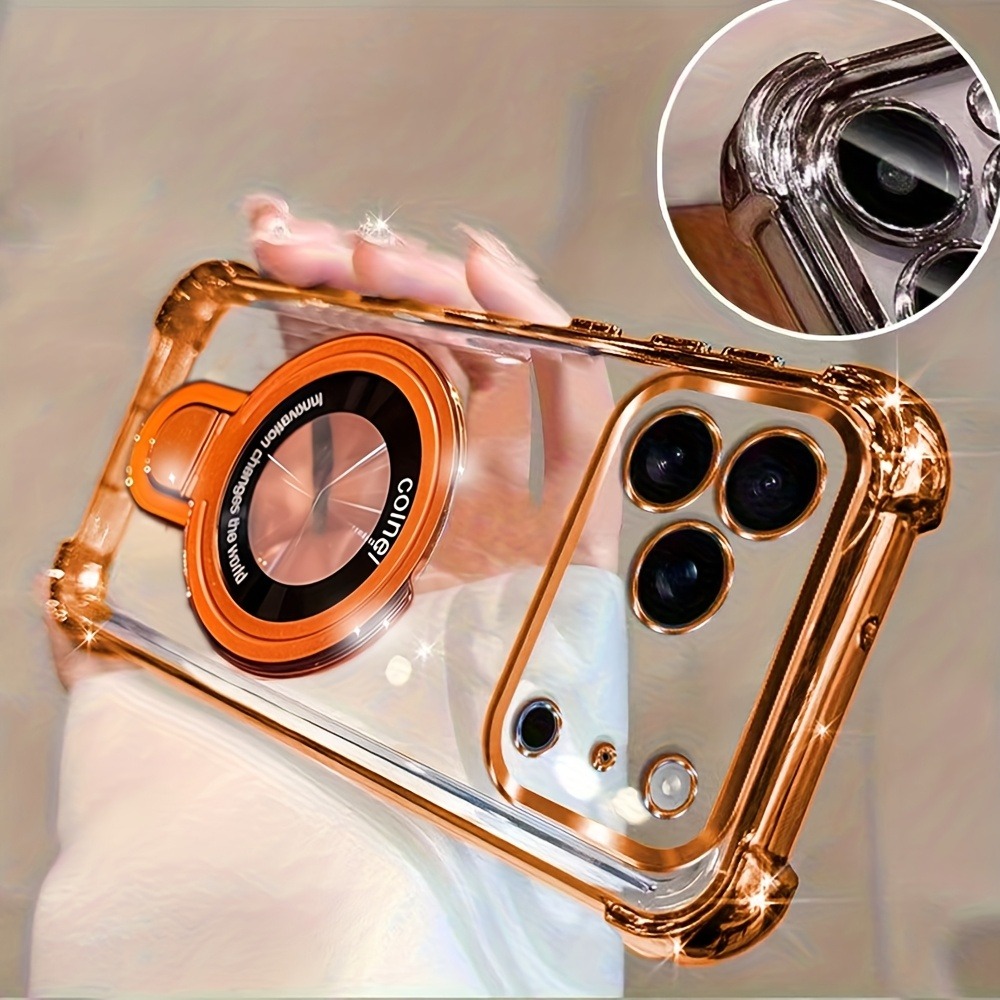 Phone Accessories Ring Holder - 高級メッキ加工のiPhoneケース iPhone 17 Pro Max 16