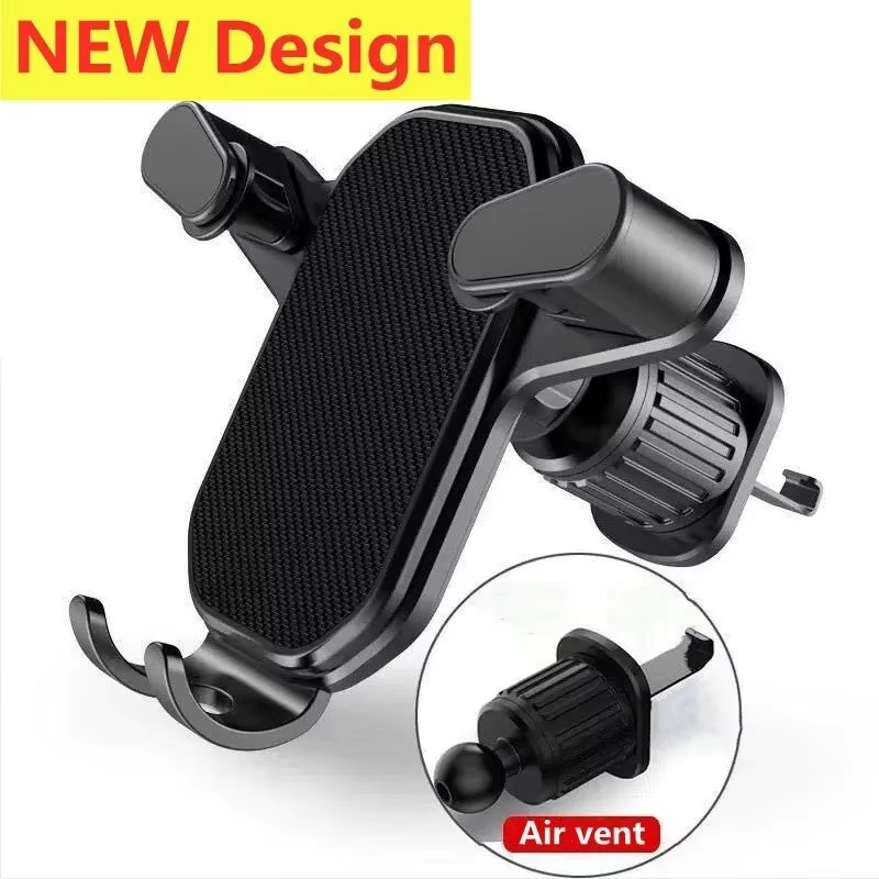 Phone Accessories And Gadget - ユニバーサルカーフックベースフォンホルダー 重力式モバイルスタンド GPSサポート オートエアコン吹き出し口マウント iPhone 16
