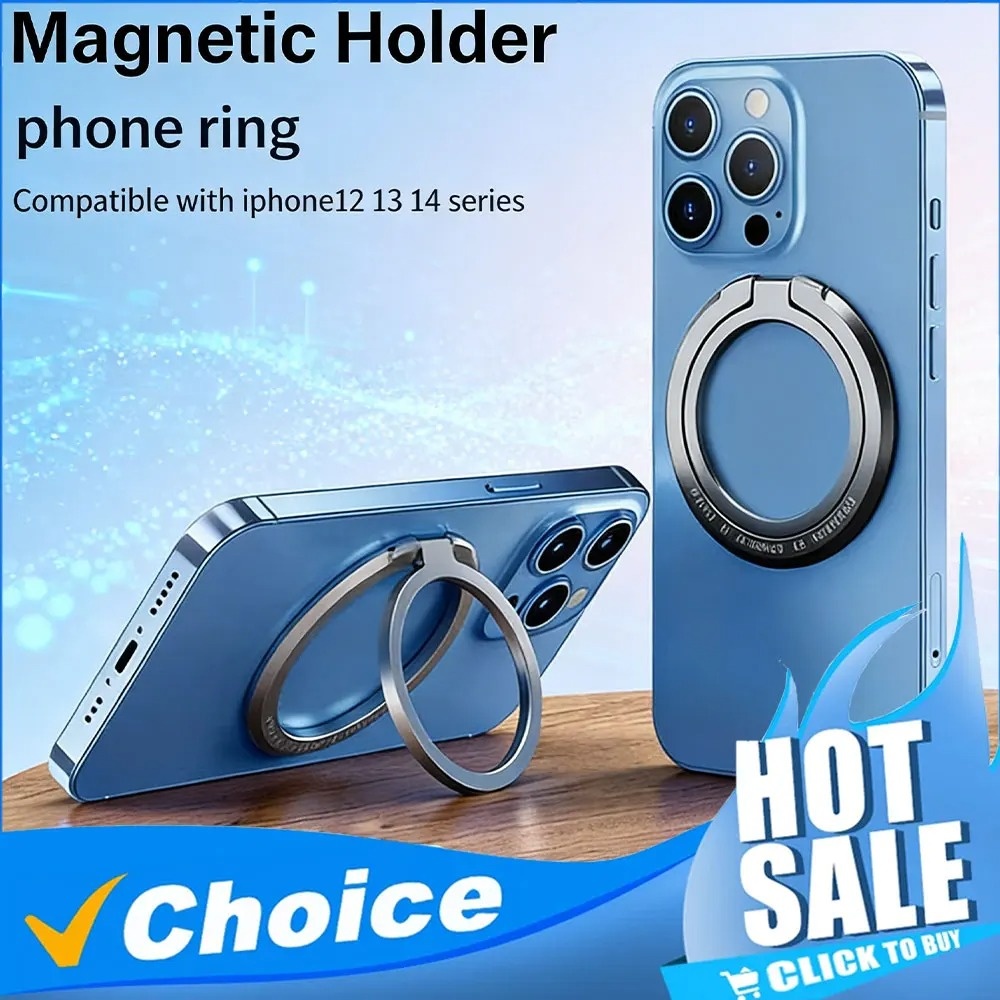 Phone Accessories And Gadget - マグネット式スマホリングホルダー 取り外し可能なフィンガーグリップ キックスタンド 360度回転 ° iPhone、Samsung、Huawei、Xiaomi用回転スタンド
