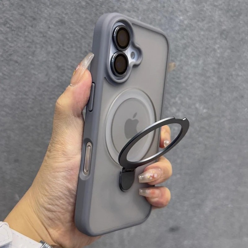 Phone Accessories Ring Holder - マットリングホルダー付きガラスレンズスマホケース iPhone 16 15 14 13