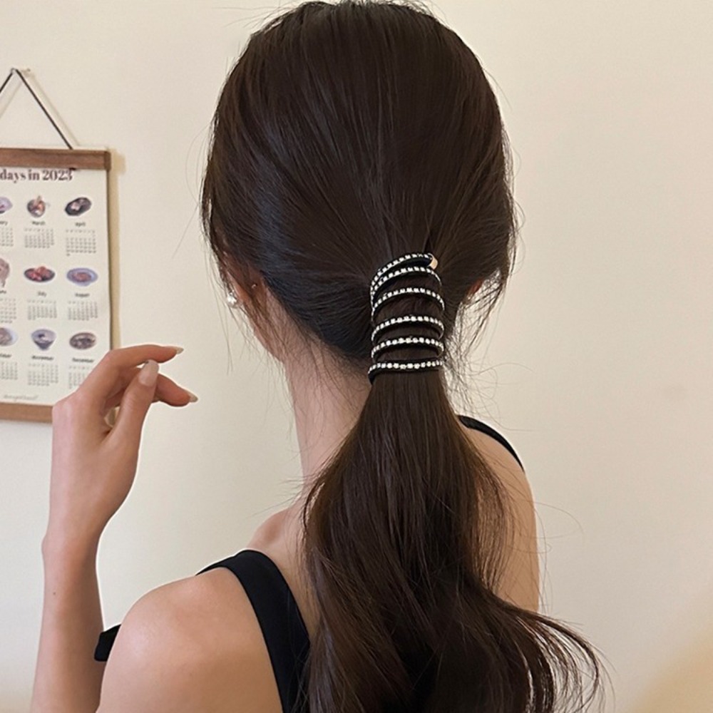 ラインストーン付き電話線ヘアゴム 高弾性ゴム製電話線ヘアゴム - Phone Accessories China のレビューと価格