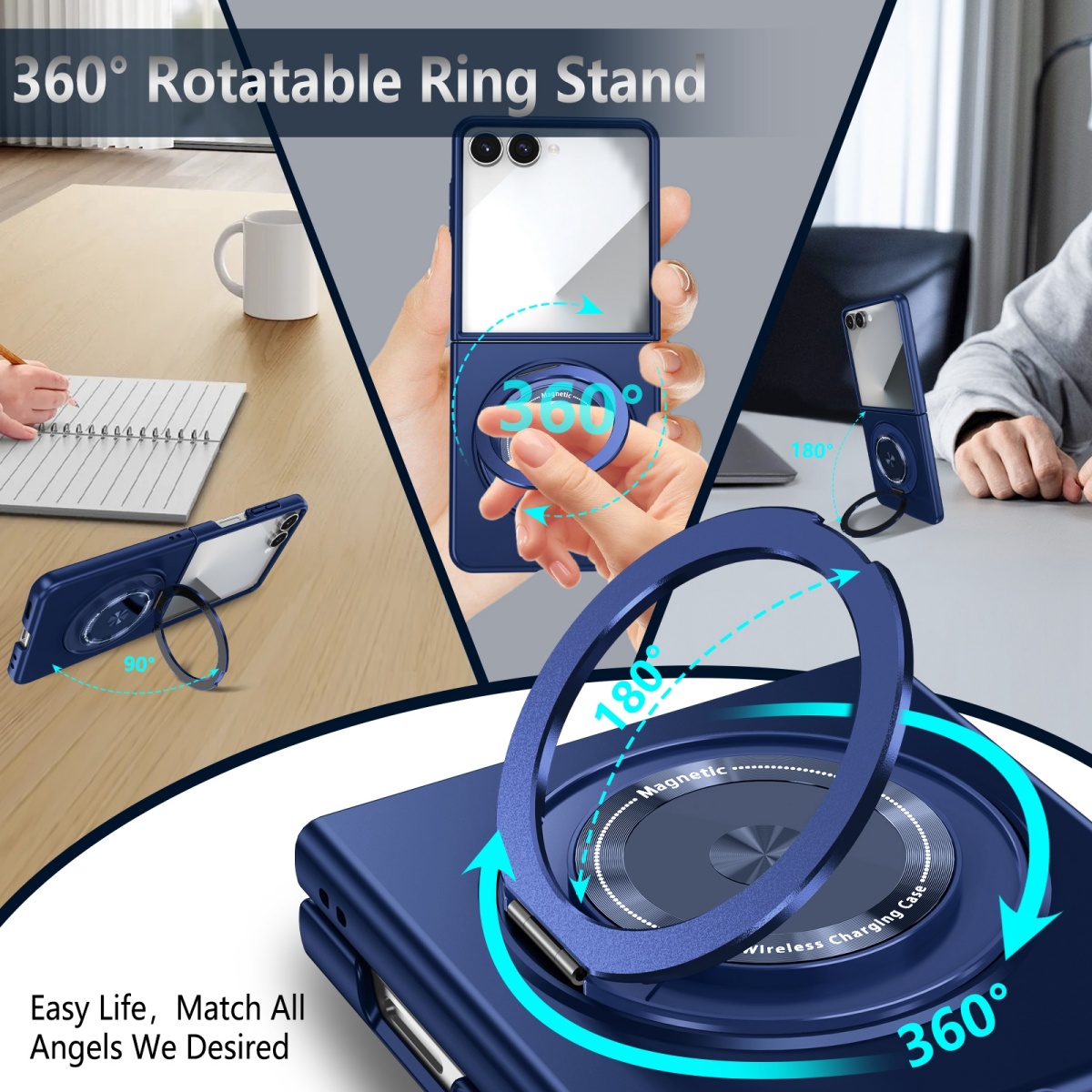 磁気金属回転リングホルダー電話ケースギャラクシー Z フリッ - Phone Accessories Ring Holder のレビューと価格