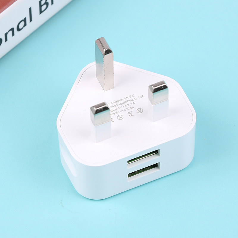 ユニバーサル3ピンウォールチャージャー,1または2つのUSB - Phone Accessories Online のレビューと価格