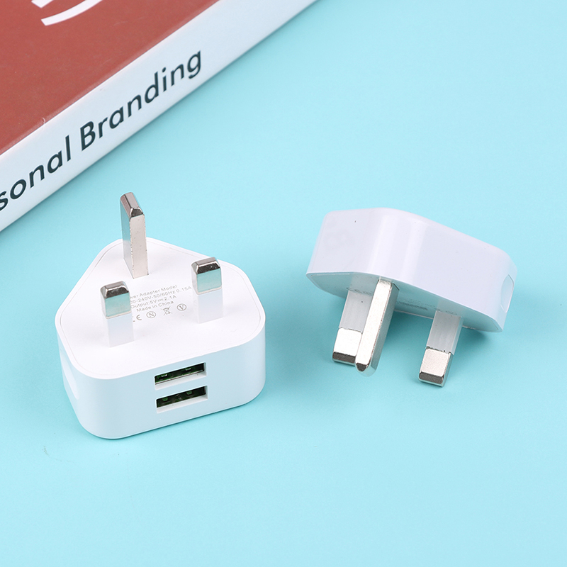 ユニバーサル3ピンウォールチャージャー,1または2つのUSB - Phone Accessories Online のレビューと価格