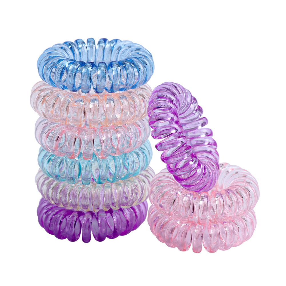 女性用透明スパイラルヘアタイ,電話コードシュシュ,シンプルな - Phone Accessories China のレビューと価格