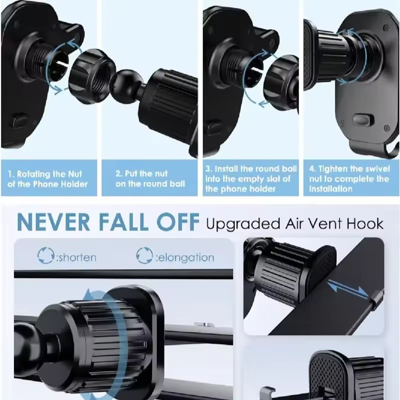 ユニバーサルカーフックベースフォンホルダー 重力式モバイルス - Phone Accessories And Gadget のレビューと価格