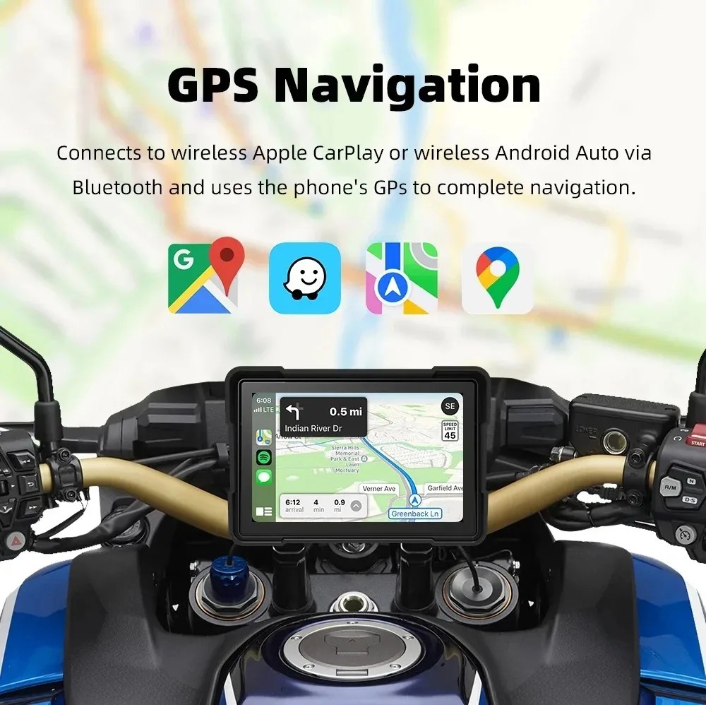 5 インチオートバイポータブル GPS ナビゲーションワイヤ - Phone Accessories Display Board のレビューと価格